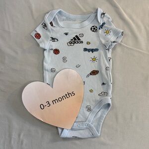 Adidas - short sleeve onesie. Size 0-6 months